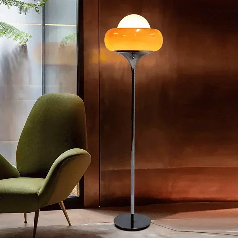 Bauhaus Glass Lamp – Red & Yellow Table or Floor