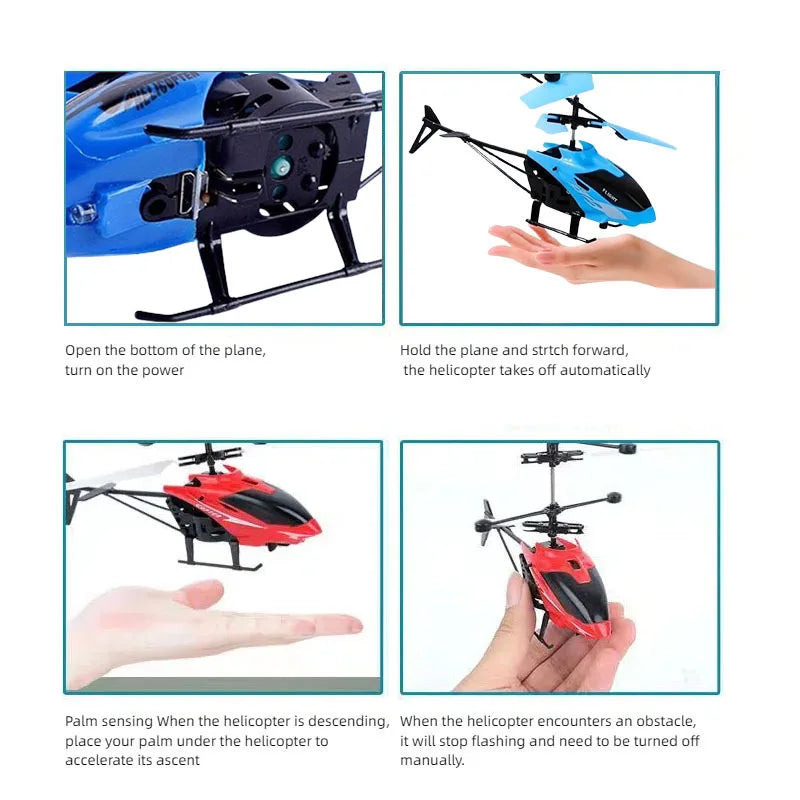 Rechargeable Mini RC Drone – Safe Fall-Resistant Helicopter Toy with Decorative Patterns