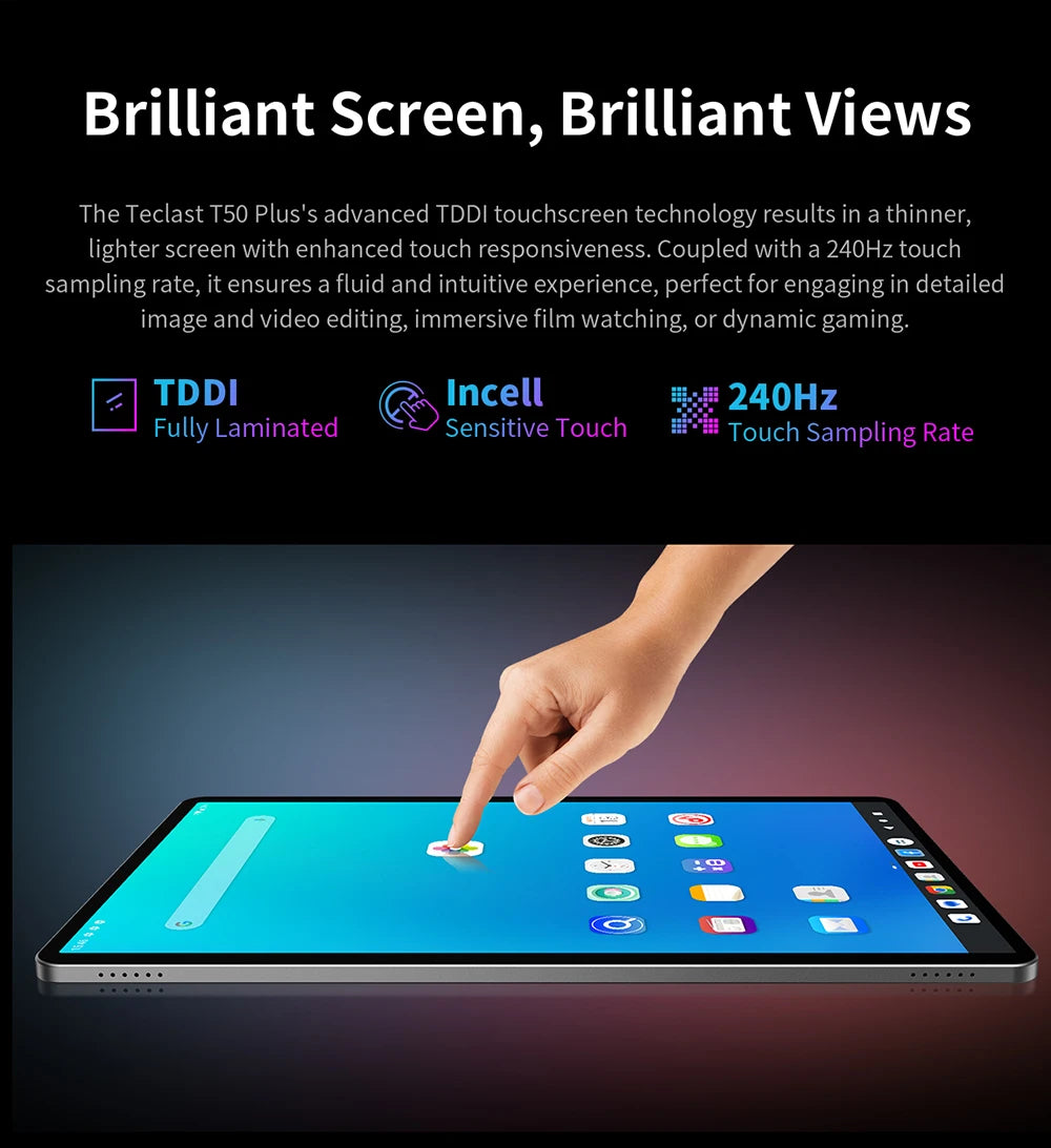 Teclast T50 Plus 11" Android 16 Tablet – 8GB RAM, 128GB, 120Hz, 4G LTE, Widevine L1