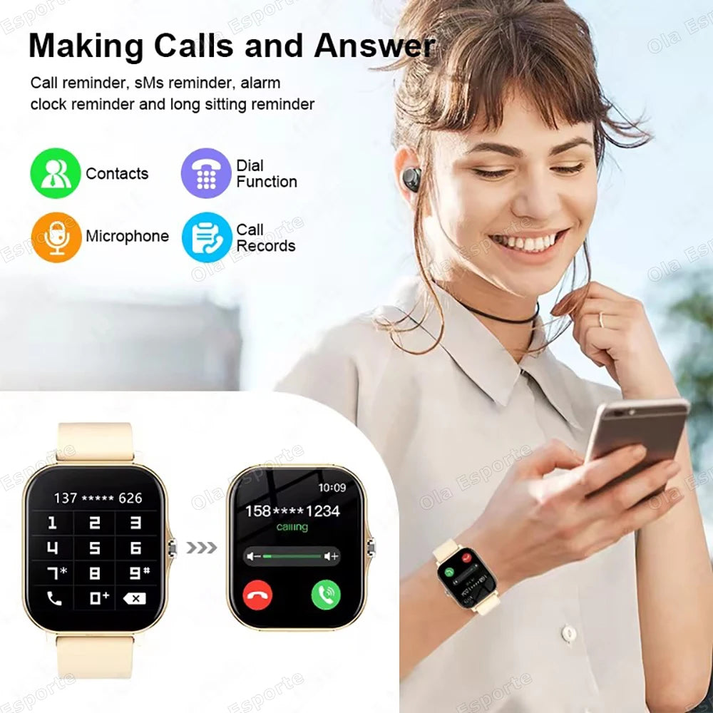 Smart Watch 2.01" HD Display | Answer Calls Sport Modes DIY Dial Weather Forecast Smartwatch