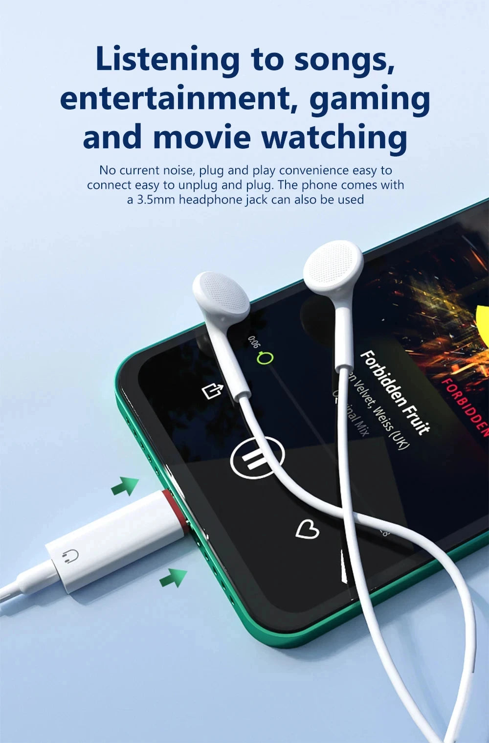 USB-C to 3.5mm Headphone Adapter for iPhone & Samsung