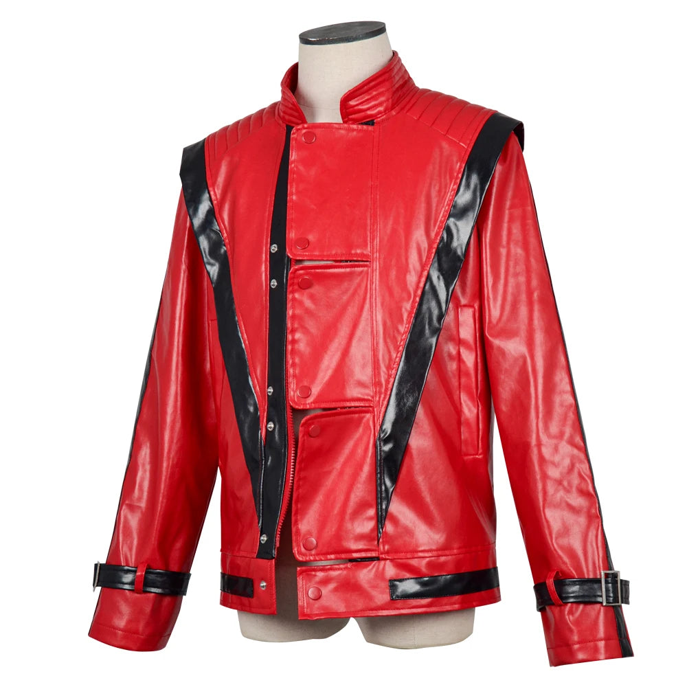 Men's Red Cosplay Jacket – Michael Jackson-Inspired Costume