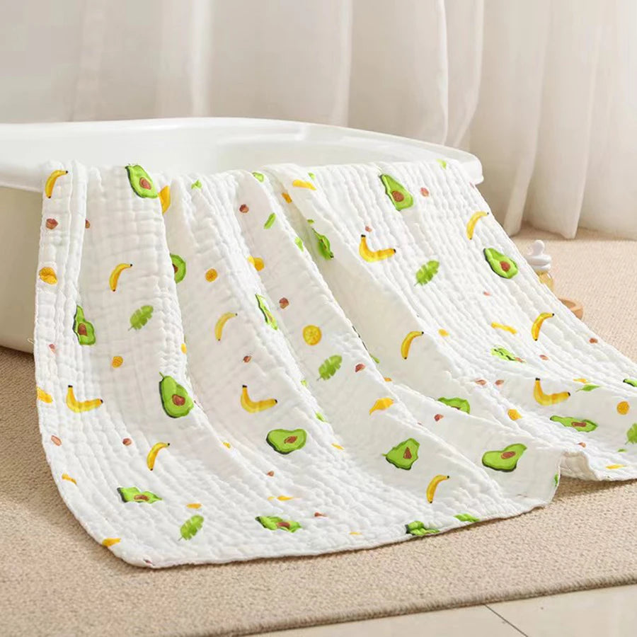 4-Layer Gauze Baby Bath Towel – Soft Cotton Infant Washcloth, Newborn Bathrobe & Swaddle Blanket