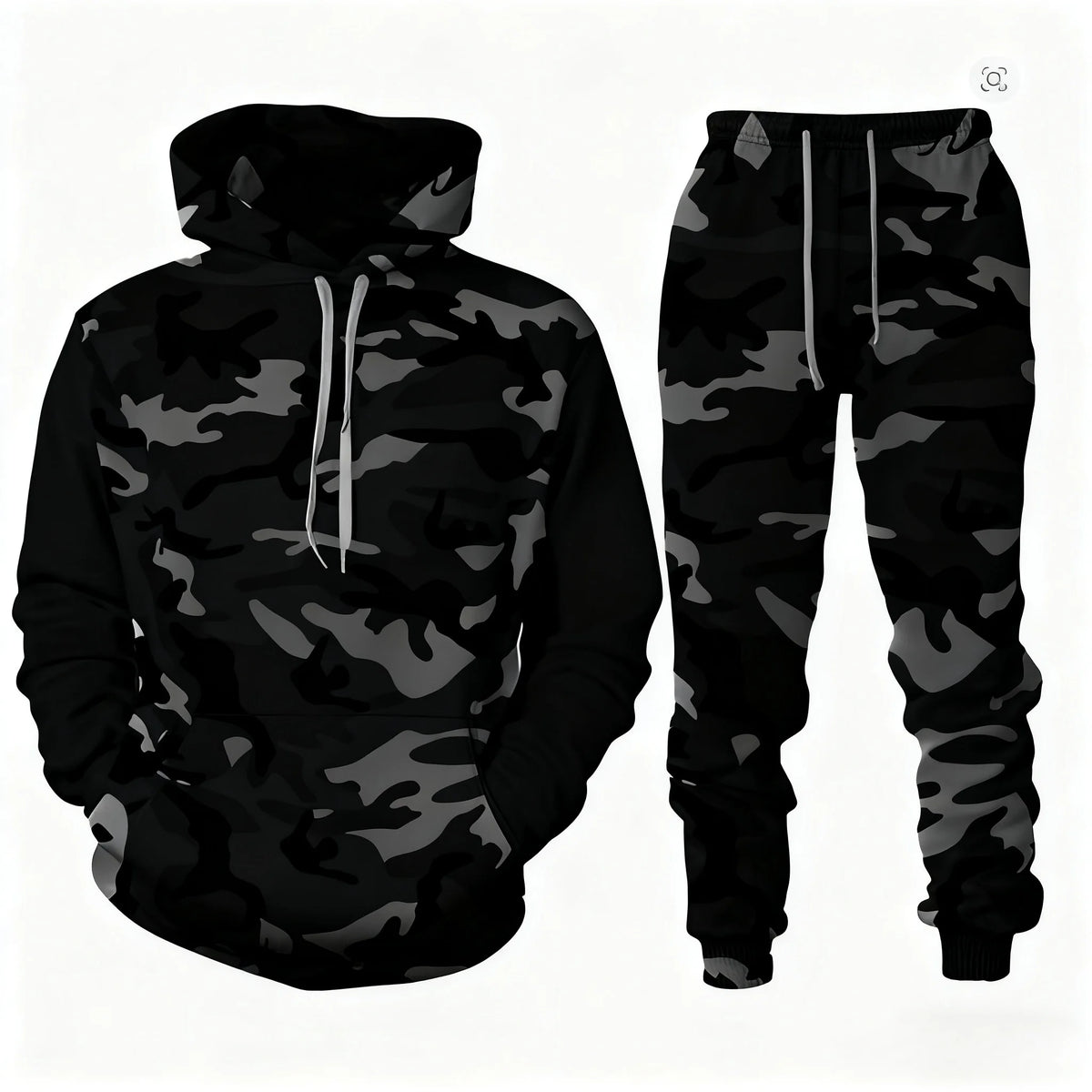Men's Santa Claus 3D Print Hoodie & Pants Jogging Set – Camouflage Co-Ord