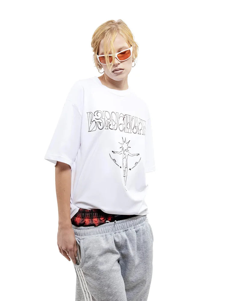 Y2K Harajuku Vintage Tour Graphic Oversized T-Shirt — 100% Cotton Streetwear Tee Unisex