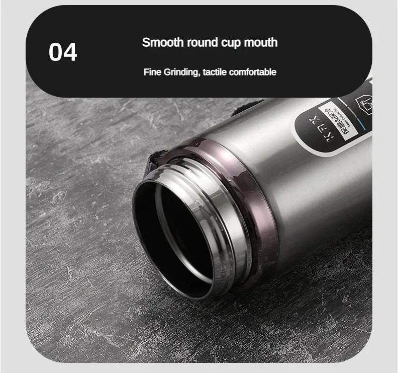 Stainless Steel Thermos Bottle with LED Temperature Display – 500ml–1L Vacuum Flask