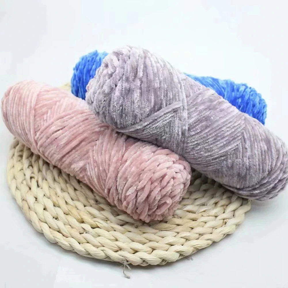 Chenille Soft Velvet Yarn – 95g Blended Knitting Wool for Crochet Scarves, Baby Blankets & Hats