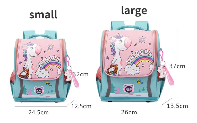 Unicorn School Backpack – Kids Canvas Bag & Size Options