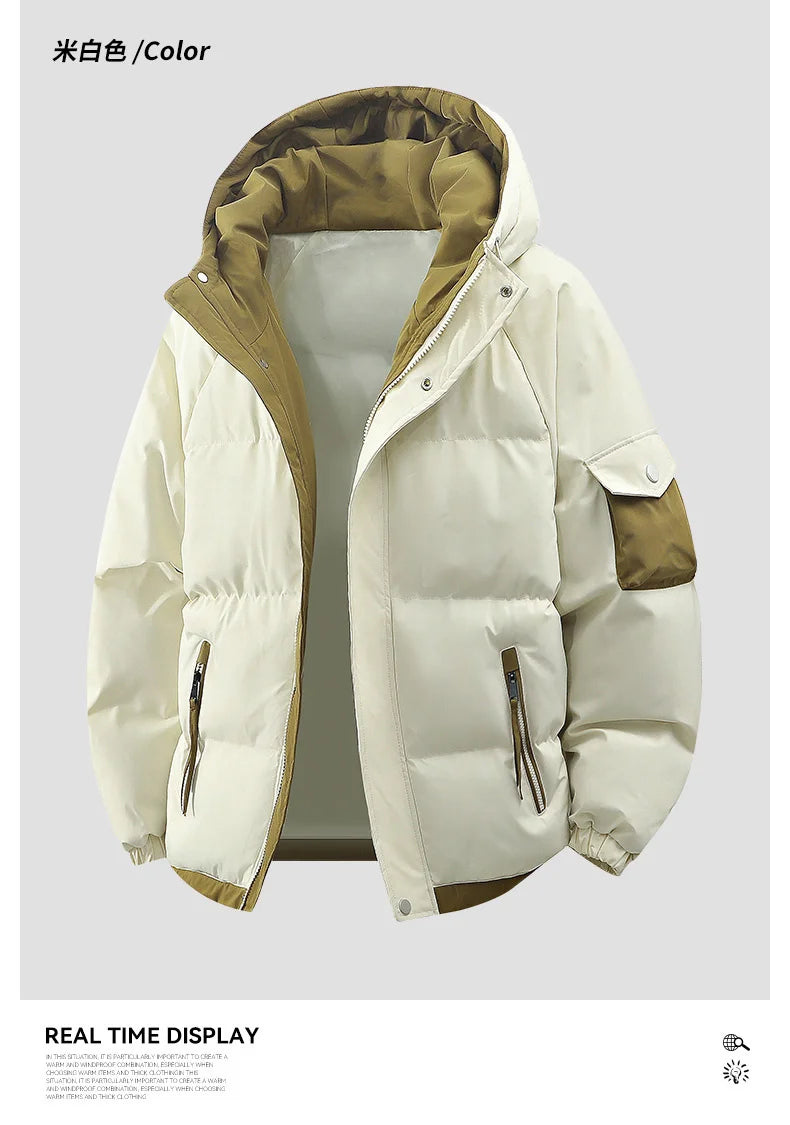 Men's Cotton-Padded Hooded Winter Jacket
