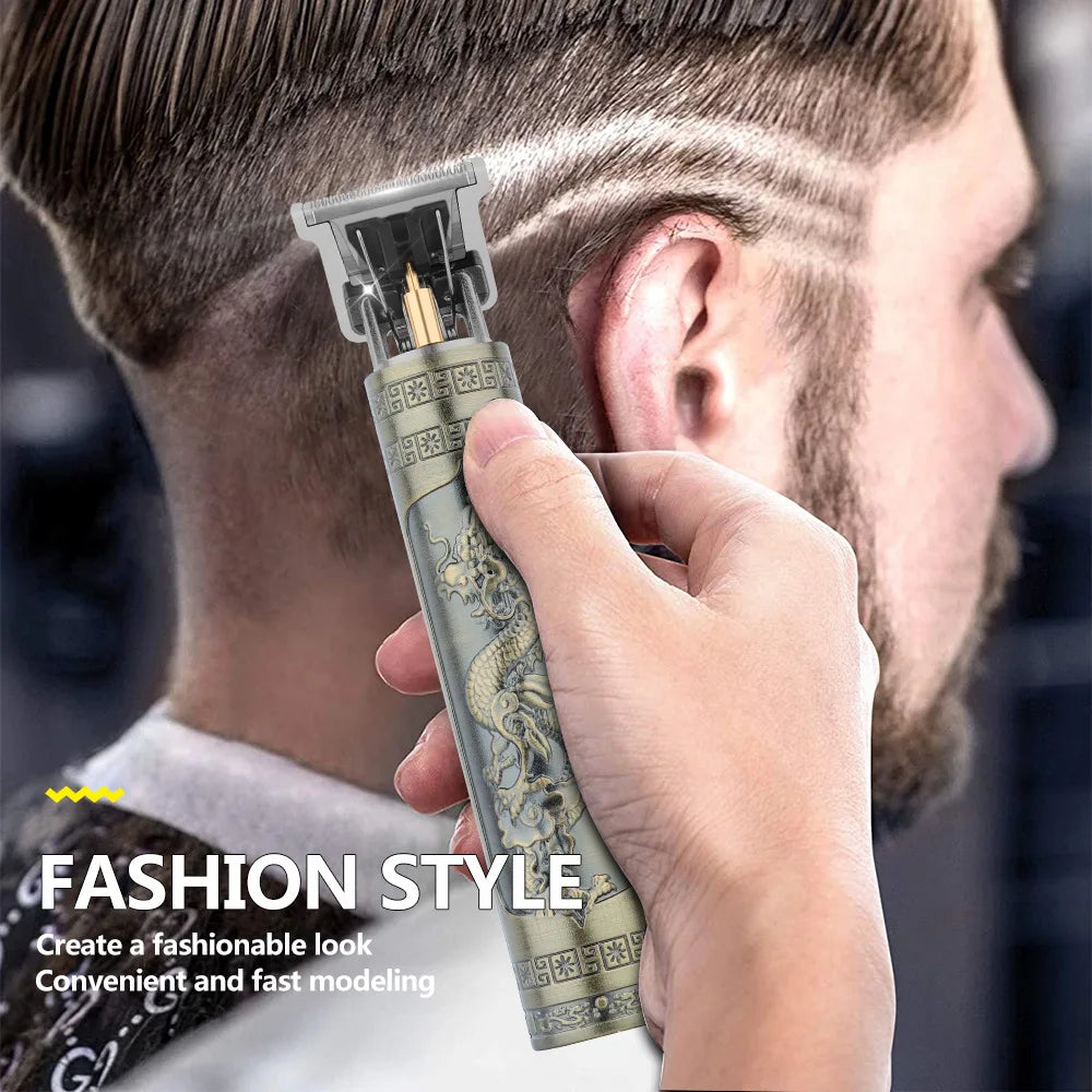 FKIV T9 Retro Hair Clipper Set – Wet/Dry, USB Fast Charge, 60-Min Runtime, 100-240V