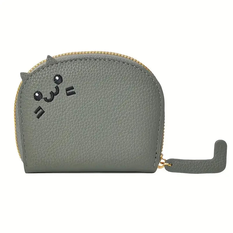 Cartoon Cat Shaped Wallet – Faux Leather Multi-Card Holder & Coin Purse for Women