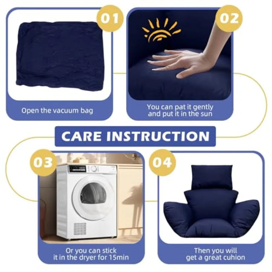 Egg Chair Cushion — Thick Hanging Chair Seat Pad for Indoor & Outdoor Use