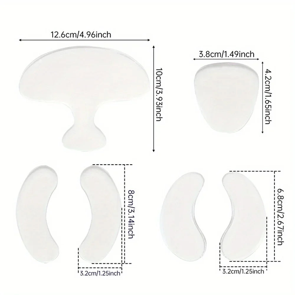 Silicone Anti-Wrinkle Patches 6-Piece Set – Face Forehead Neck & Hand