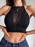 Sexy Mesh Backless Bralette Crop Top Camisole — Sheer Layering Top