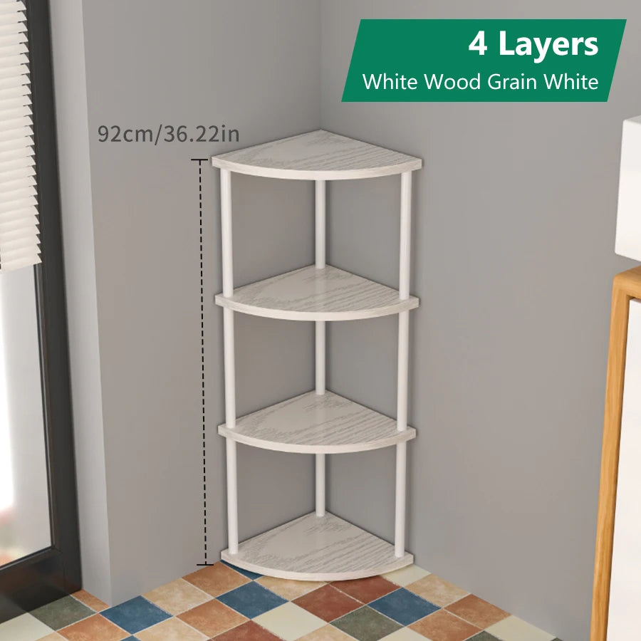 Metal Corner Wall Shelf — 3/4/5/6 Tier Plant Rack, Bookshelf & Living Room Storage