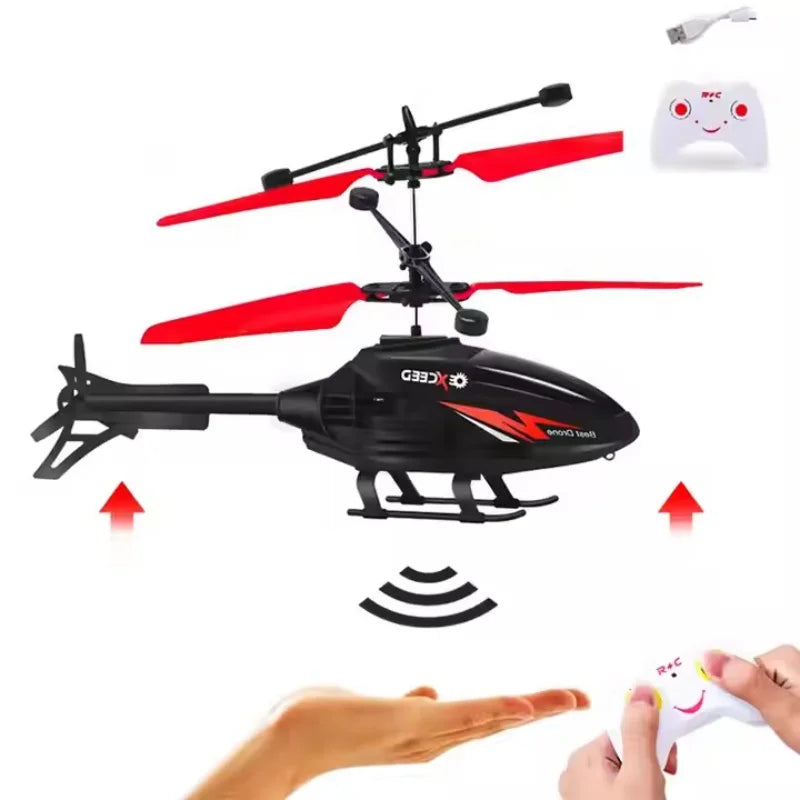 FF Crash-Resistant Induction Helicopter Drone – Dual-Mode Suspended RC Toy with Lighting