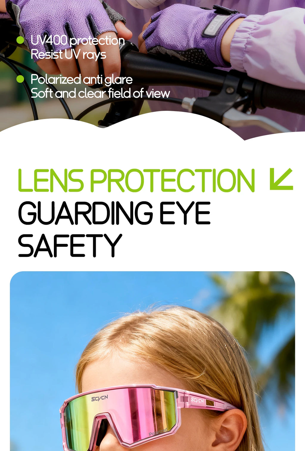 SCVCN Kids Photochromic Sport Sunglasses | UV400 Boys Girls Outdoor Skateboarding Bike Golf Eyewear