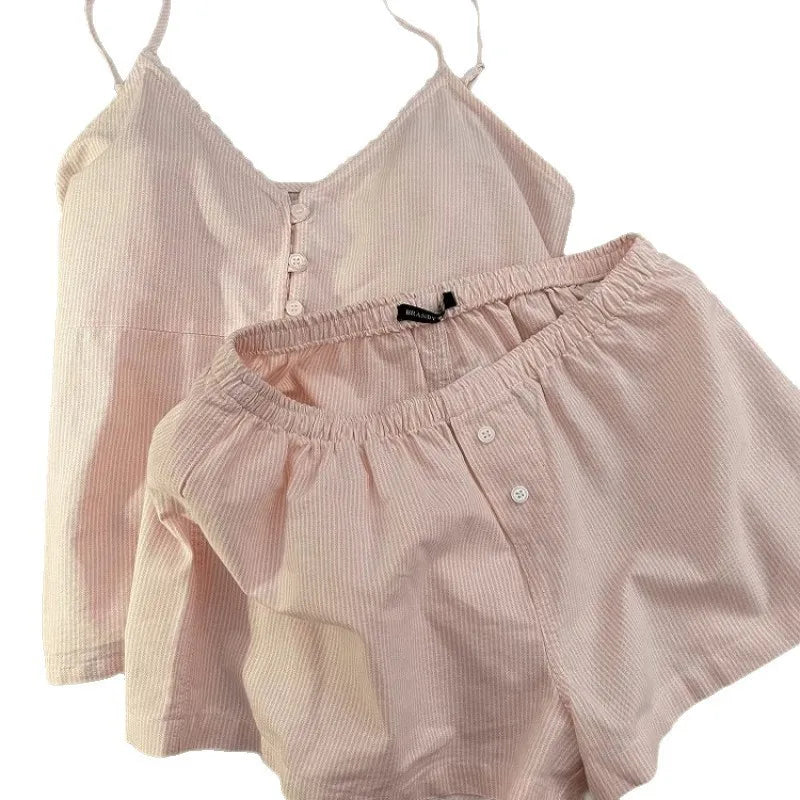 Women's 100% Cotton Short Sleeve & Shorts Pajama Set | Cute Summer Sleepwear