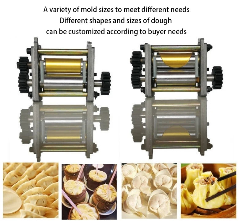 Electric Dumpling Wrapper Machine – 110V/220V, Round & Square Wonton Skin Maker, Rolling Press & Pasta Slicer, Commercial