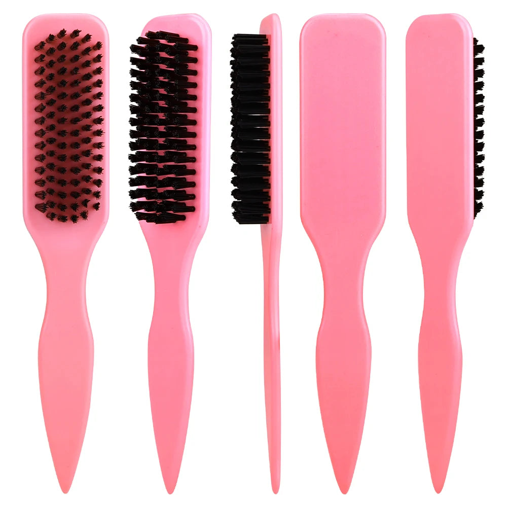 4-Piece Boar Bristle Hair Brush Set – Slick Back, Edge Control & Baby Hair Smoothing