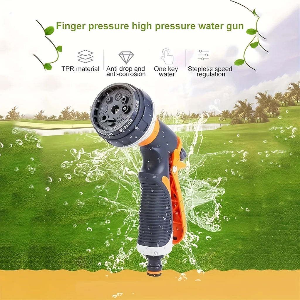 8-Mode High-Pressure Garden Watering Gun – Adjustable Sprayer for Plants, Lawn & Yard