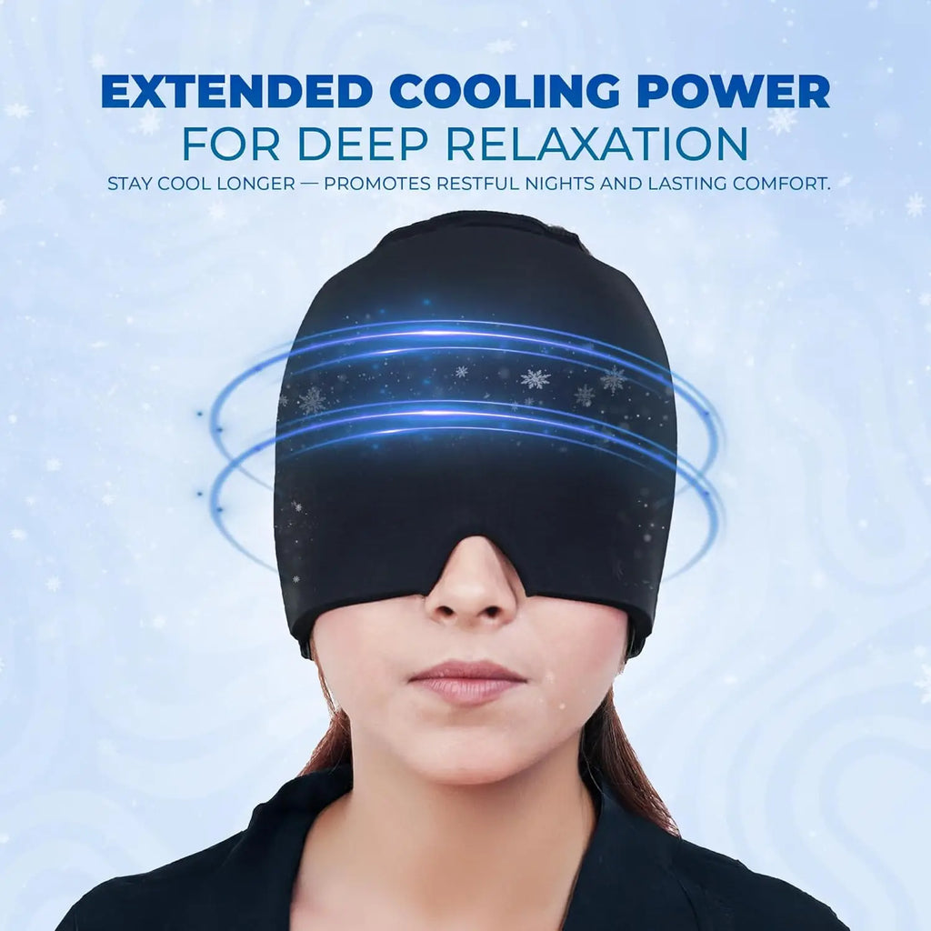 Gel Ice Cap Head Wrap — Cooling & Massage Eye Mask