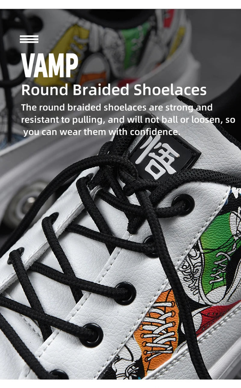 Fashionable 4-Wheel Roller Skate Shoes – Unisex Kids & Adult Outdoor Casual Wheeled Sneakers