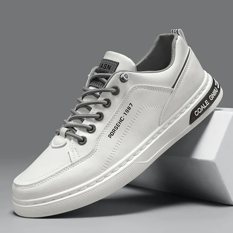 Men’s Breathable White Casual Sneakers — Lightweight Everyday Shoes