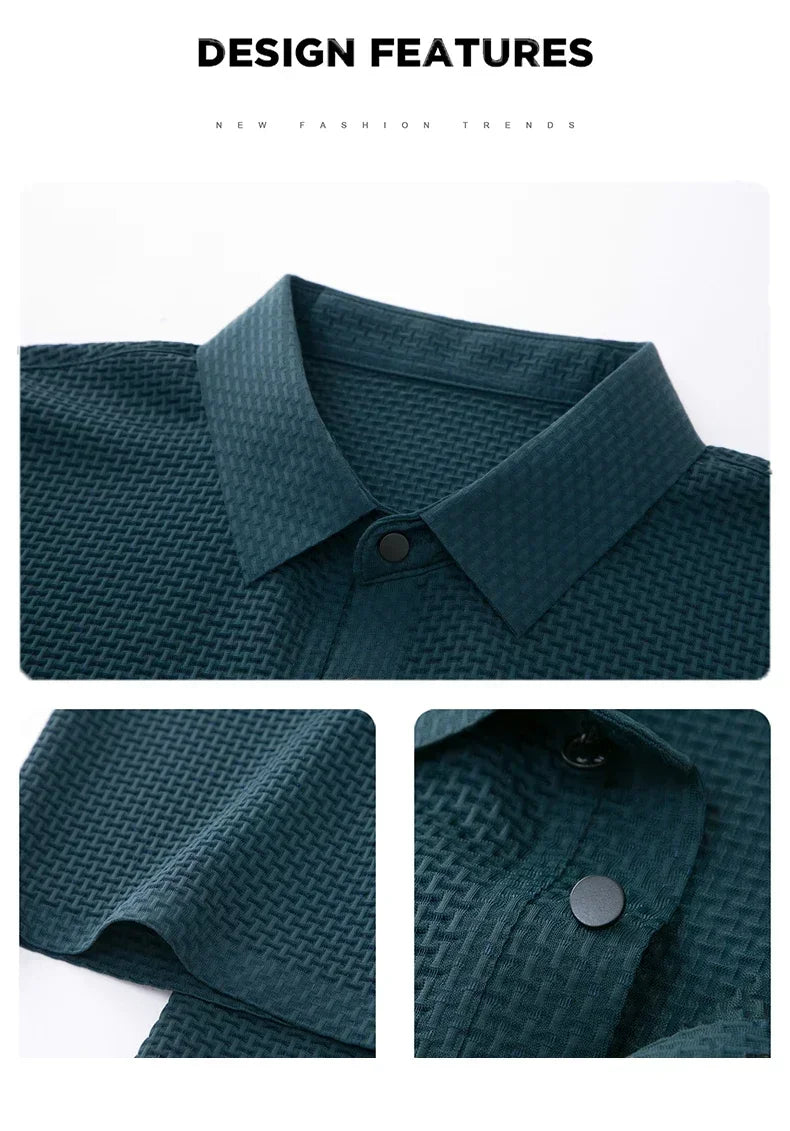 Men's Ice Silk Breathable Polo Shirt — Business Casual Short Sleeve Summer Top