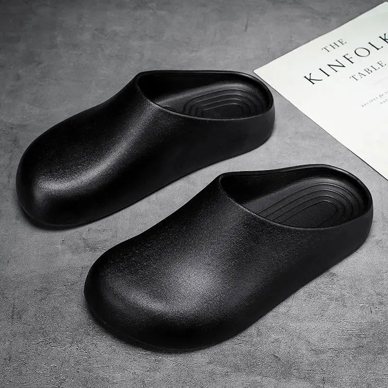 Men's All-Season Non-Slip Waterproof Chef Shoes – Closed-Toe Work Slippers