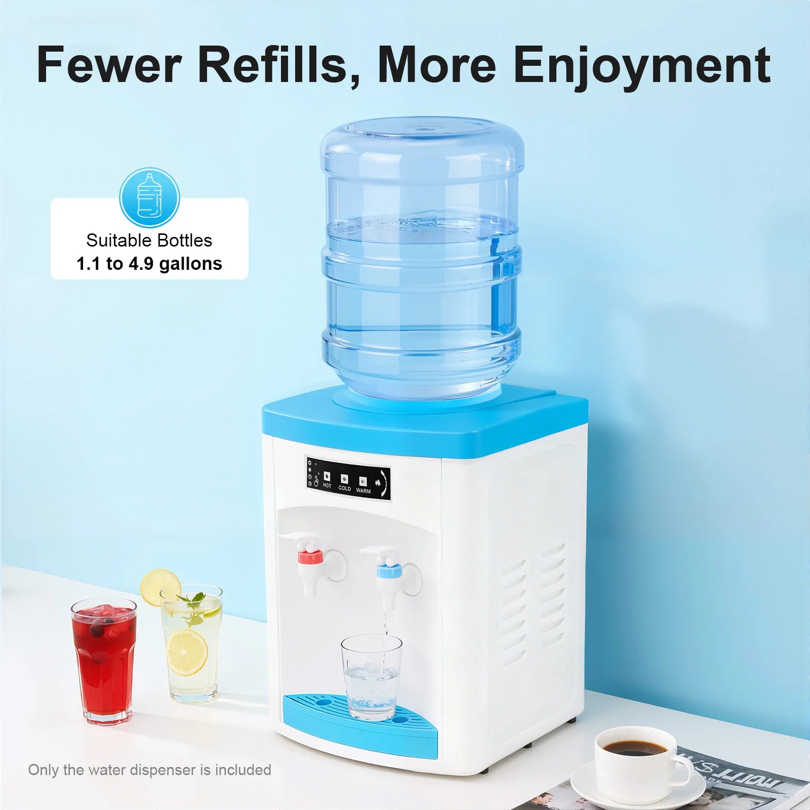 Countertop Hot & Cold Water Dispenser — Compact 1.1–4.9 Gal Energy-Saving for Home & Office
