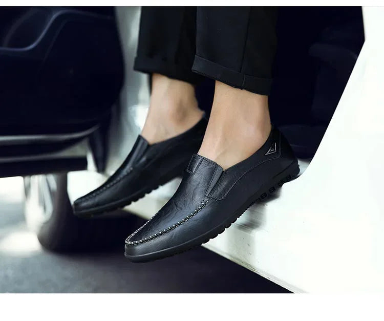 Men's Genuine Leather Slip-On Loafers