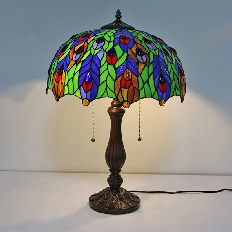 Stained Glass Table Lamp – Decorative Resin Base