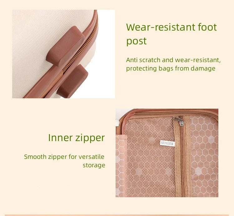 Portable ABS Makeup Organizer Case – Password Lock, Carry-On