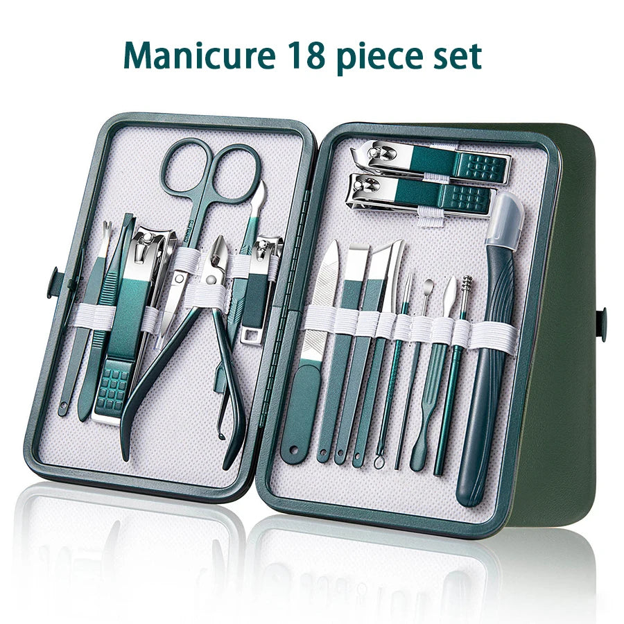 Professional Nail Care Kit – Stainless Steel Manicure & Pedicure Set with Travel Case