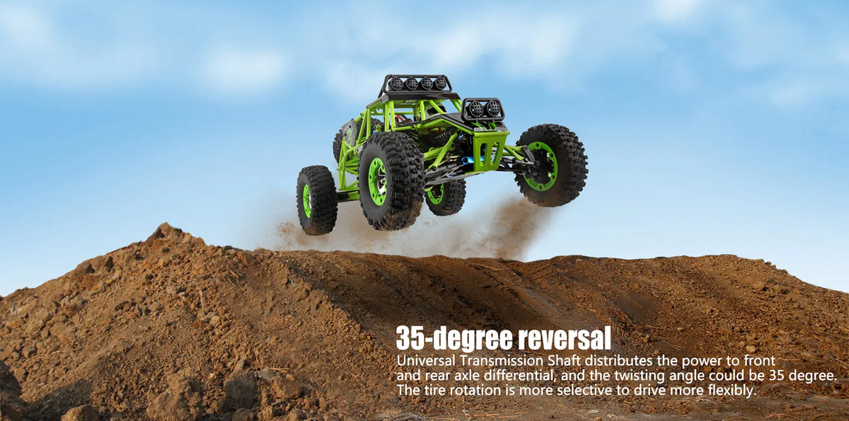 WLtoys 12428 1:12 Scale 4WD RC Racing Car – 50KM/H Alloy Off-Road Climbing Truck with LED Lights