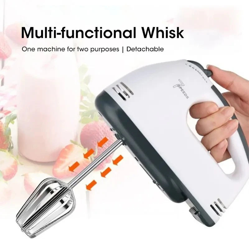 7-Speed Handheld Electric Egg Beater – Automatic Household Mixer, Dough Blender & Cream Whipper for Baking