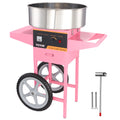 Commercial Cotton Candy Machine 1000W — Electric Floss Maker with Cart, Stainless Steel Bowl