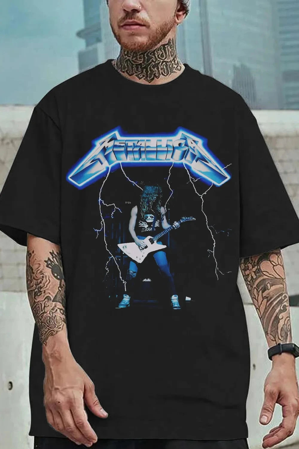 Metallica Rock Band Graphic T-Shirt — 100% Cotton Streetwear Tee for Men & Women