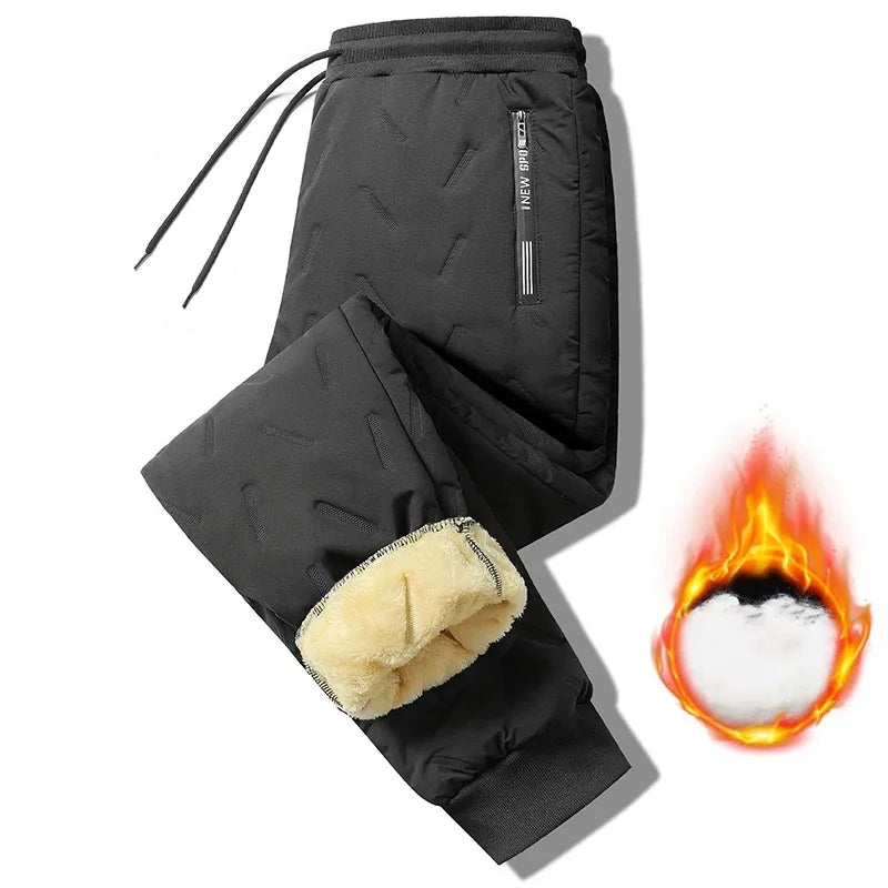 Women's Warm Plush Straight Leg Drawstring Pants — Thickened Winter Sport Trousers