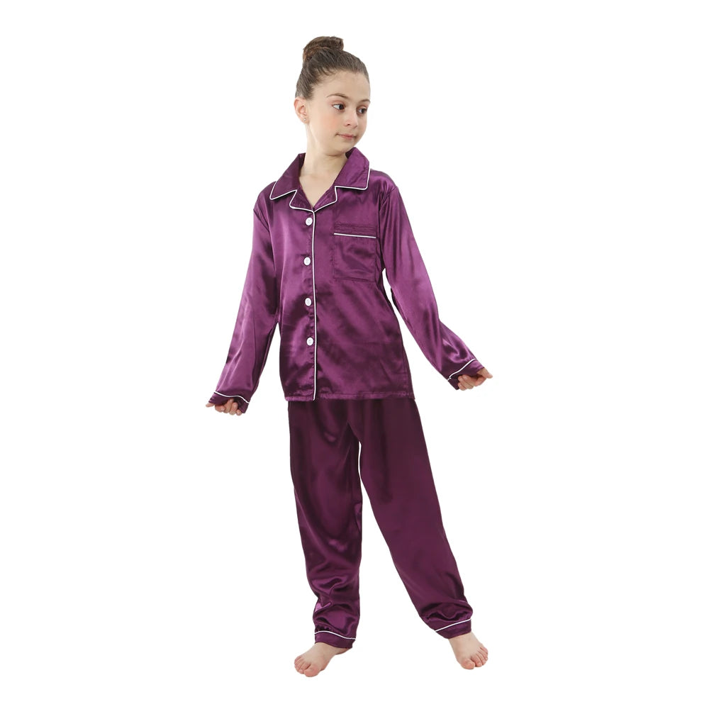 Kids' Ice Silk Pajamas Set | Summer Thin Short Sleeve Shorts 2-Piece Boys & Girls Homewear