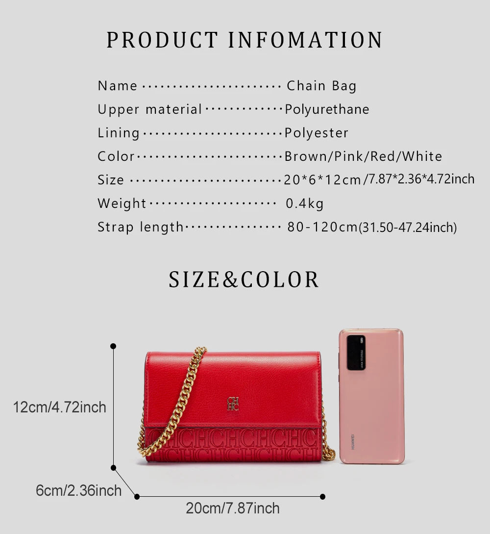 Women's Magnetic Flip Chain Shoulder Bag – Small Square Crossbody Wallet Bag