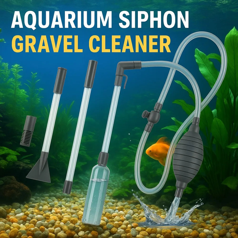 Aquarium Siphon Vacuum Cleaner Tool Set – Fish Tank Gravel & Sand Cleaning with Extension Tube