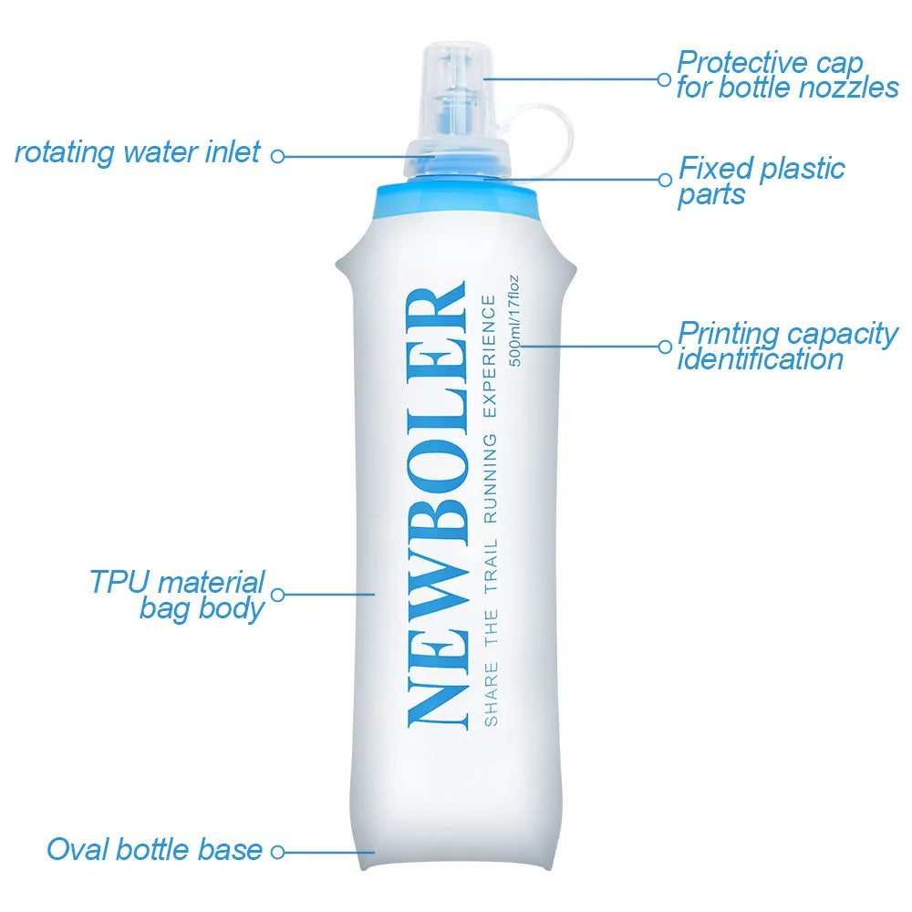 Outdoor Collapsible Silicone Water Bottle — 150–750ml Running Camping Hiking Travel Bottle