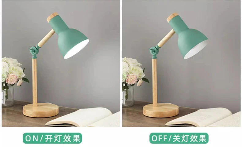 Wooden Desk Lamp – Nordic-Style Adjustable Head