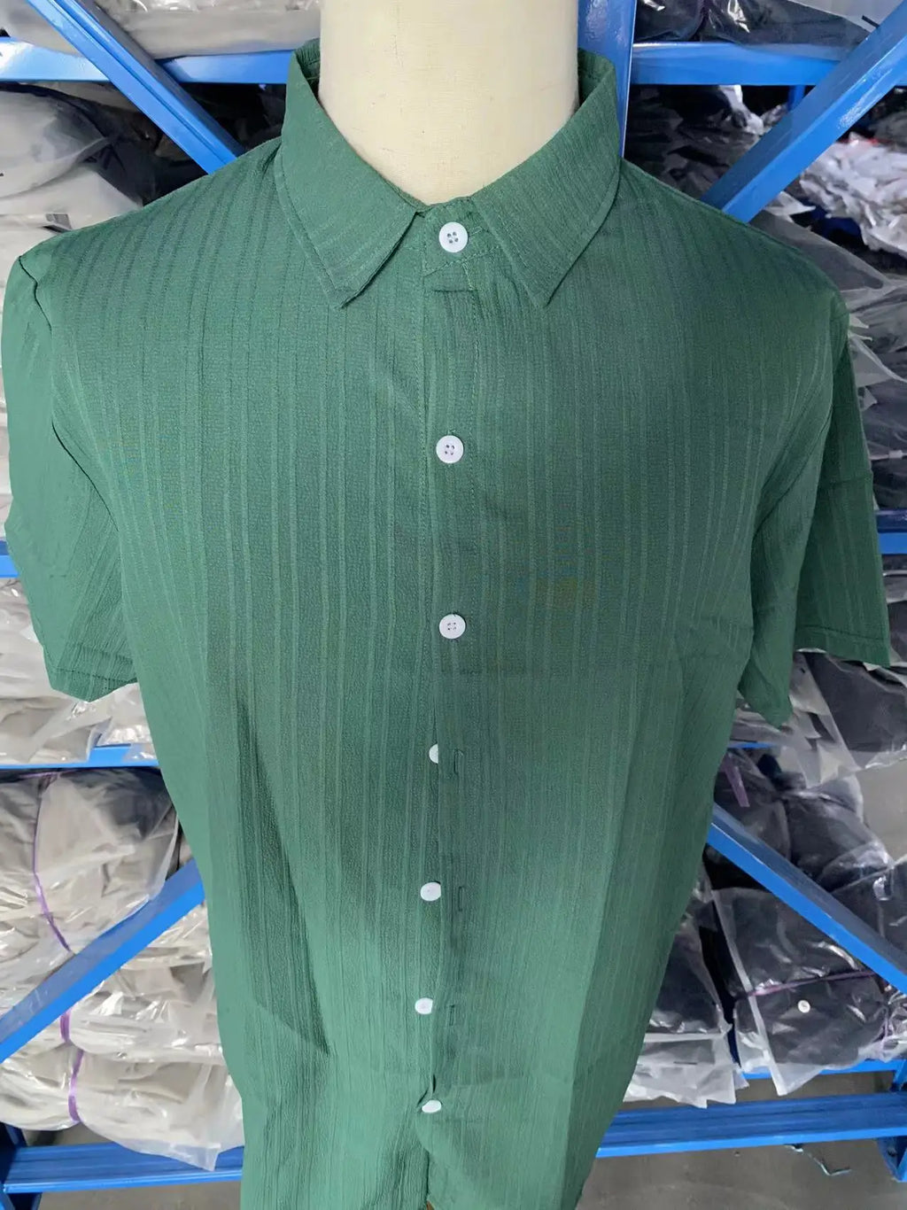 Men's Striped Collared Button-Down Shirt & Drawstring Shorts Set – Solid 2-Piece Beach