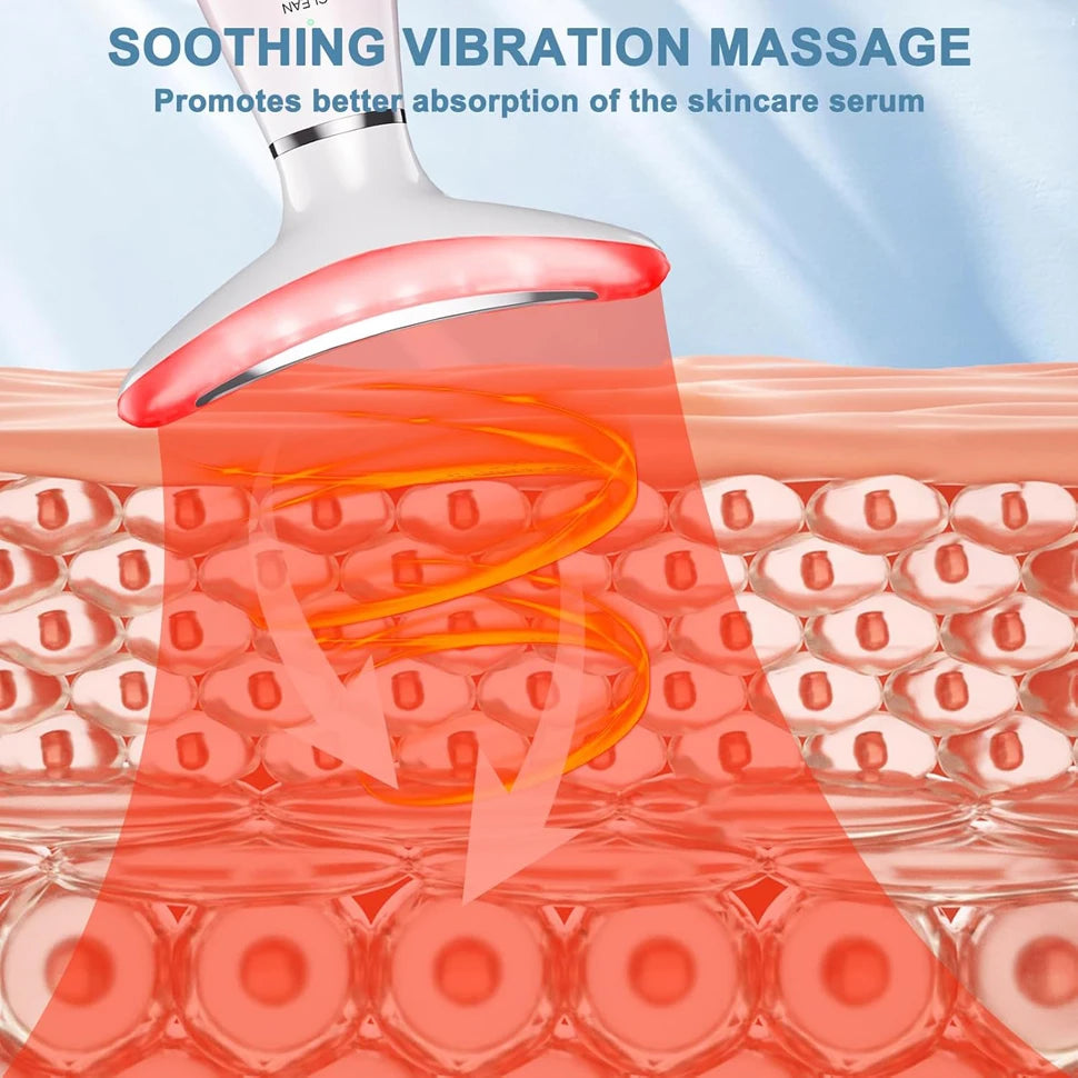 7-Color LED Neck & Face Lifting Massager – Microcurrent, 45° Heat Therapy & Anti-Wrinkle Beauty Device