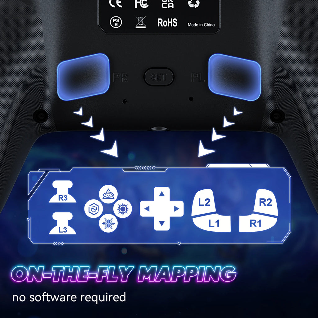Wireless PS5 Controller – Turbo, Hall Trigger, Touchpad, Vibration & Bluetooth Gamepad