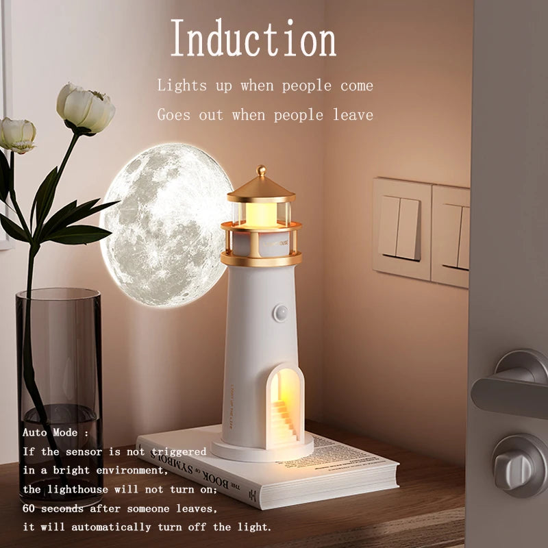 Moon Projection Lamp – Sensor, Remote & Speaker Options