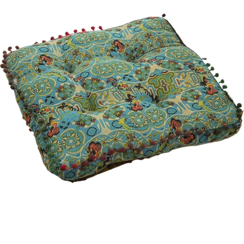 Bohemian Floor Cushion – Thickened Cotton Linen Moroccan Tatami Mat & Window Seat Pillow